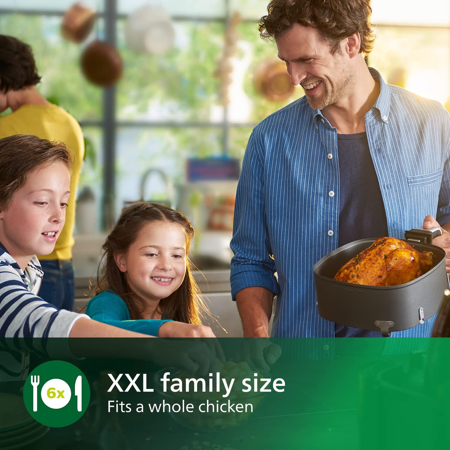 Premium Airfryer XXL with Fat Removal Technology, 3lb/7qt, Black, HD9650/96