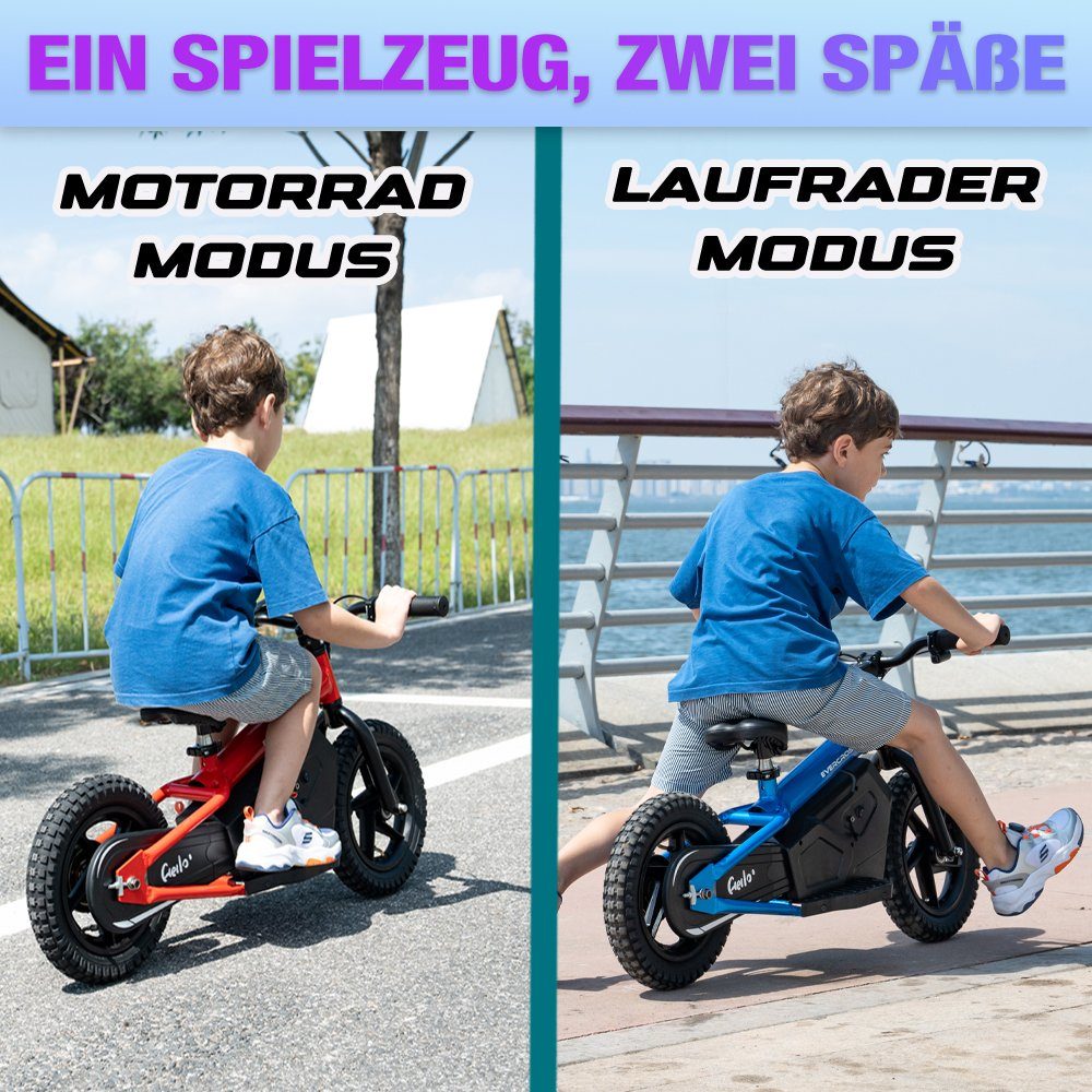 Evercross Mini Scooter EV06M Mini Electric Scooter for Children, 12 Inch Balance Bike 100W, 15.00 km/h, Electric Balance Bikes 3-6 Years, Max Speed 15km/h, 24V 4AH BATTERY