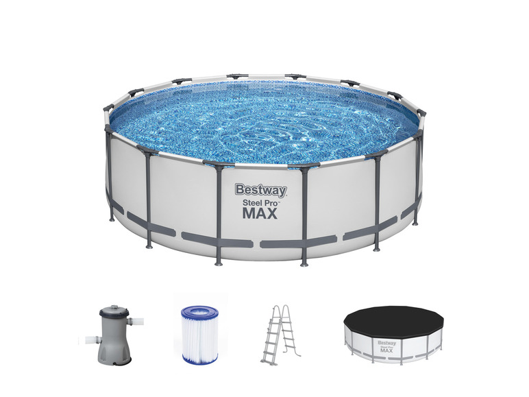 Bestway Steel Pro MAX™ Frame Pool Komplett-Set mit Filterpumpe, Ø 427 x 122 cm