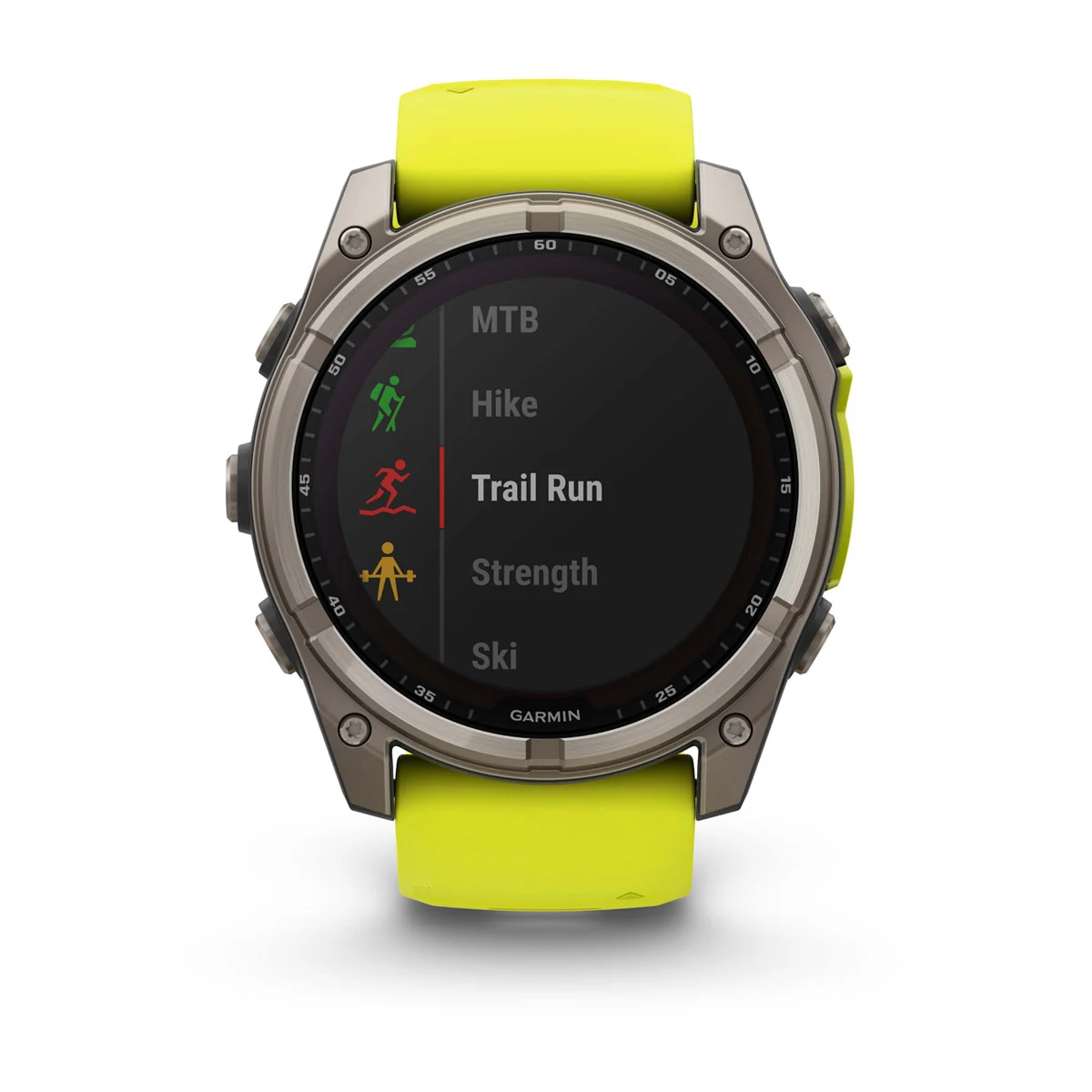 fēnix® 8 – 51 mm, Solar Sapphire, Titanium with Amp Yellow/Graphite Silicone Band