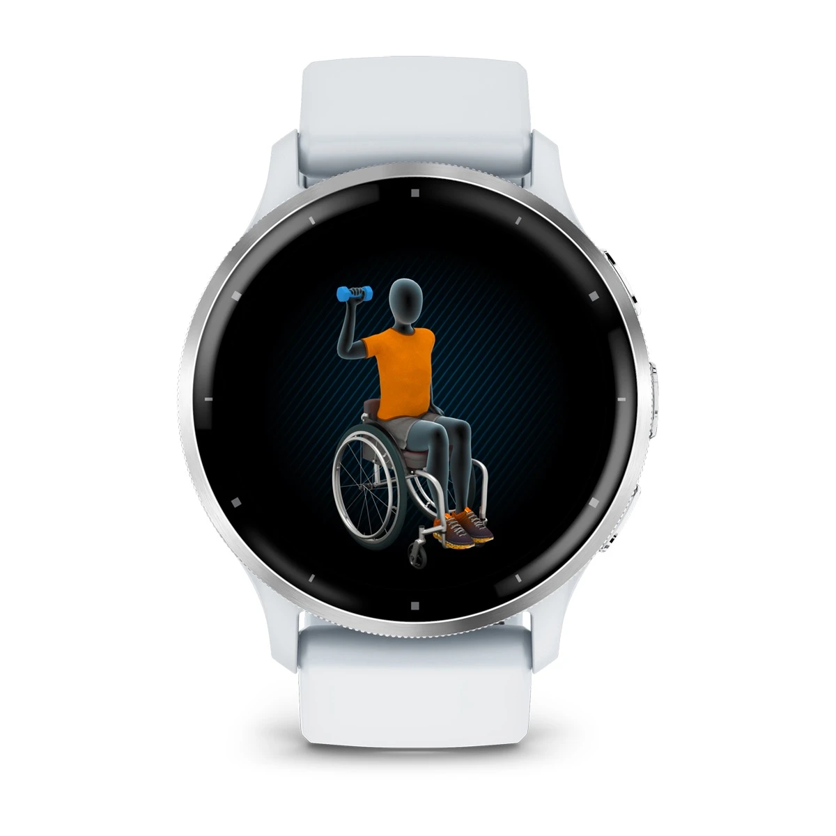 Venu® 3 Silver Stainless Steel Bezel with Whitestone Case and Silicone Band