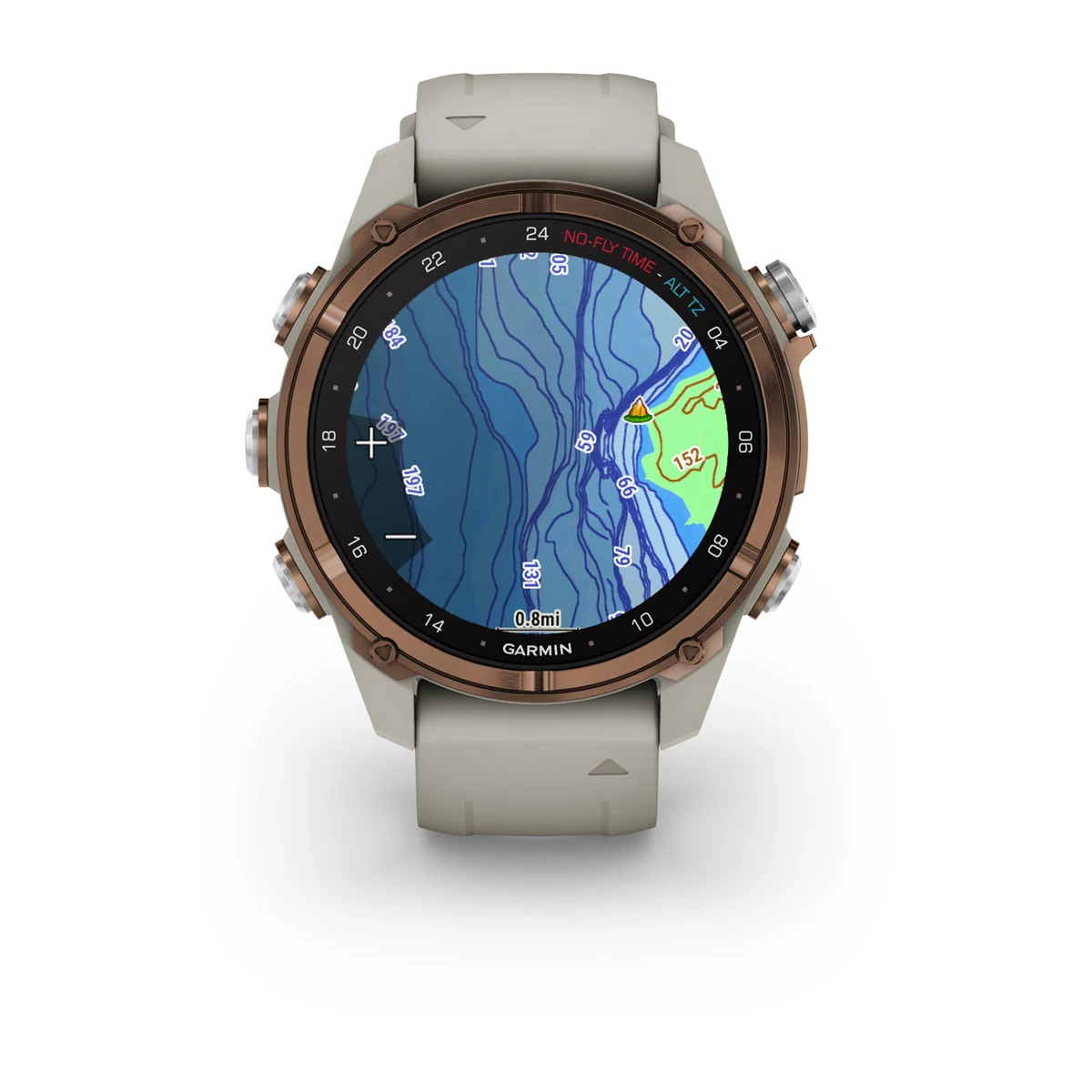 Descent™ Mk3i – 43 mm Bronze PVD Titanium with French Gray Silicone Band and Descent T2 Transceiver