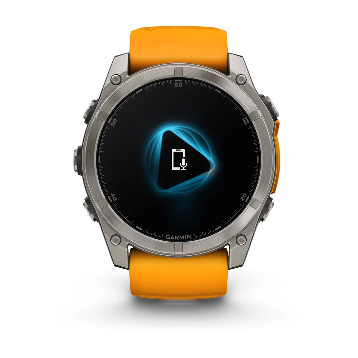 fēnix® 8 – 51 mm, AMOLED Sapphire, Titanium with Spark Orange/Graphite Silicone Band