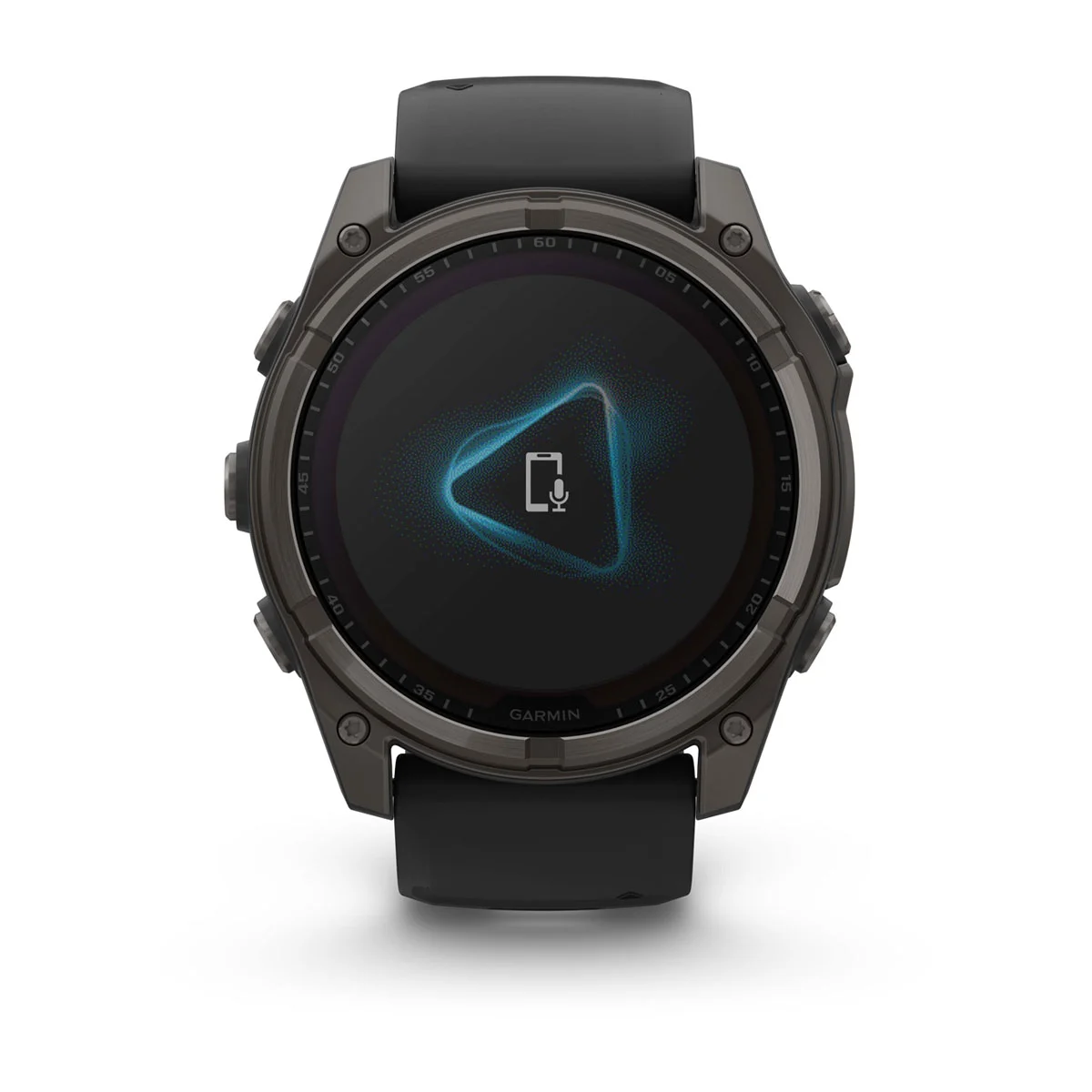 fēnix® 8 – 51 mm, Solar Sapphire, Carbon Gray DLC Titanium with Black/Pebble Gray Silicone Band