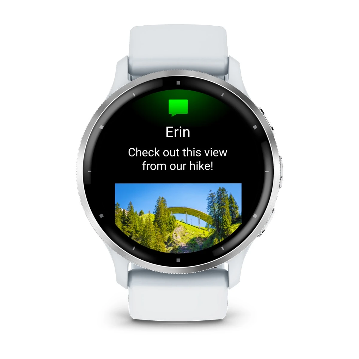 Venu® 3 Silver Stainless Steel Bezel with Whitestone Case and Silicone Band