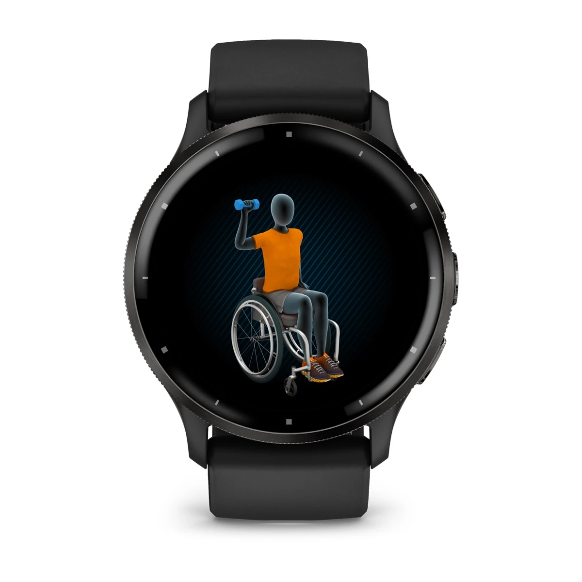 Venu® 3 Slate Stainless Steel Bezel with Black Case and Silicone Band