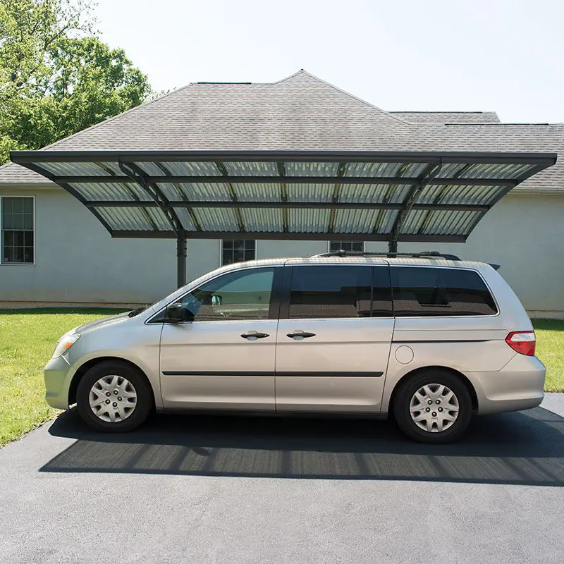 16x10 Palram Canopia Arizona Wave 5000 Grey Metal Carport