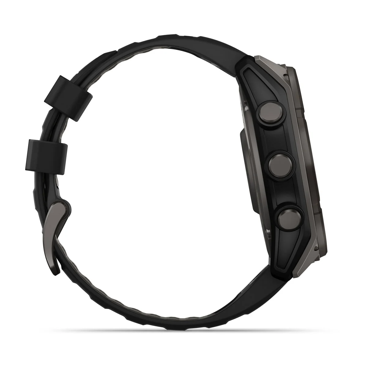 fēnix® 8 – 51 mm, Solar Sapphire, Carbon Gray DLC Titanium with Black/Pebble Gray Silicone Band