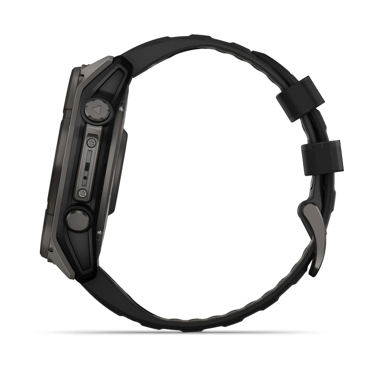 fēnix® 8 – 51 mm, Solar Sapphire, Carbon Gray DLC Titanium with Black/Pebble Gray Silicone Band