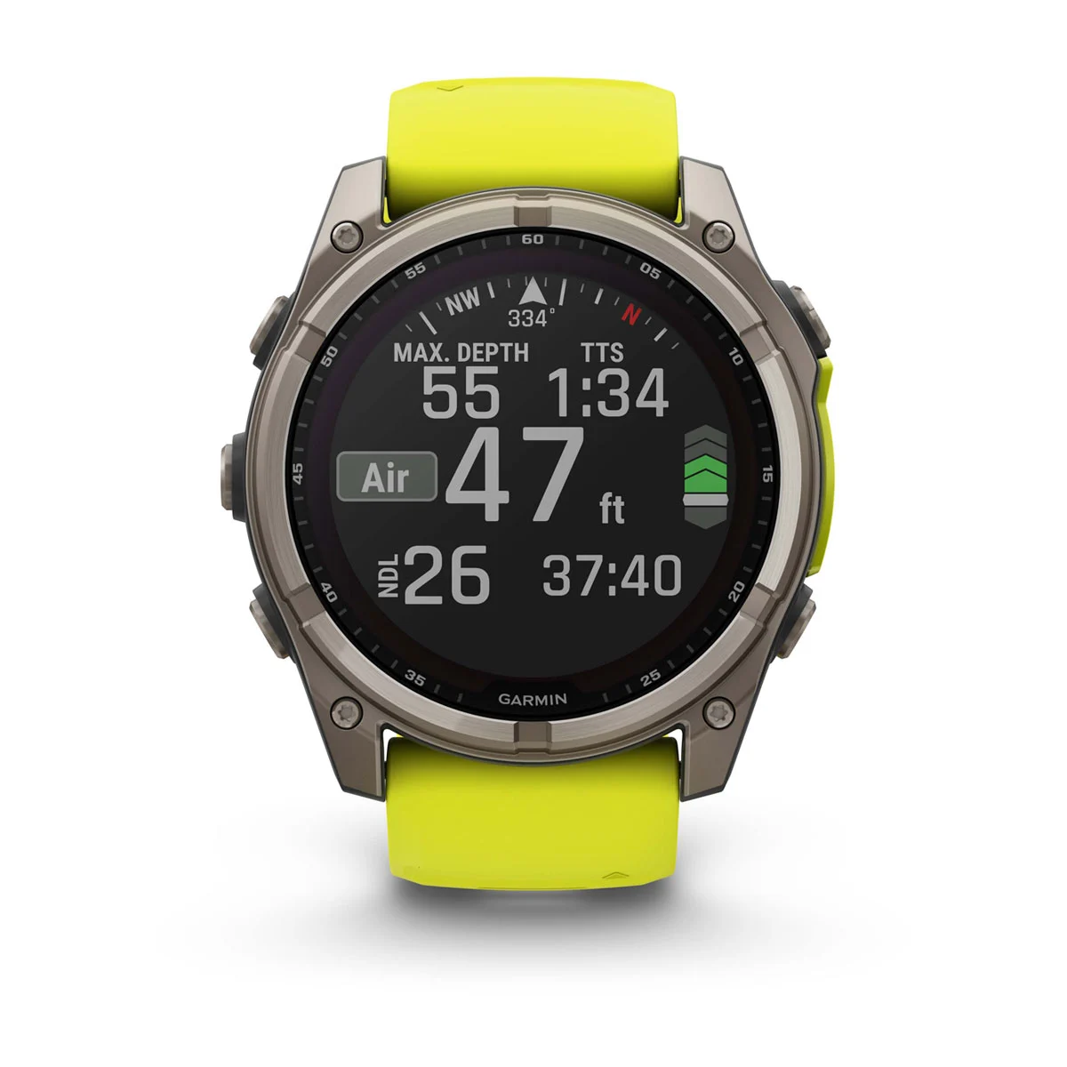 fēnix® 8 – 51 mm, Solar Sapphire, Titanium with Amp Yellow/Graphite Silicone Band