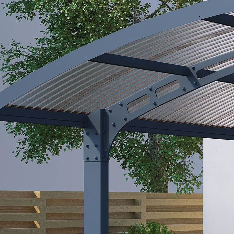 16x10 Palram Canopia Arizona Wave 5000 Grey Metal Carport