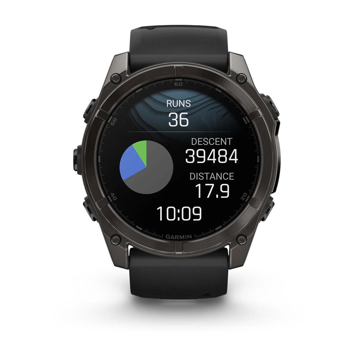 fēnix® 8 – 51 mm, AMOLED Sapphire, Carbon Gray DLC Titanium with Black/Pebble Gray Silicone Band