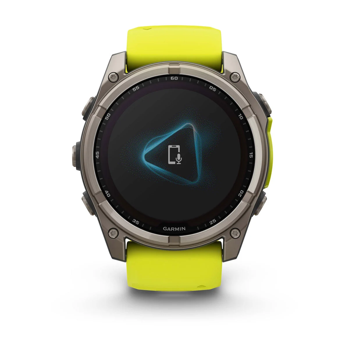 fēnix® 8 – 51 mm, Solar Sapphire, Titanium with Amp Yellow/Graphite Silicone Band