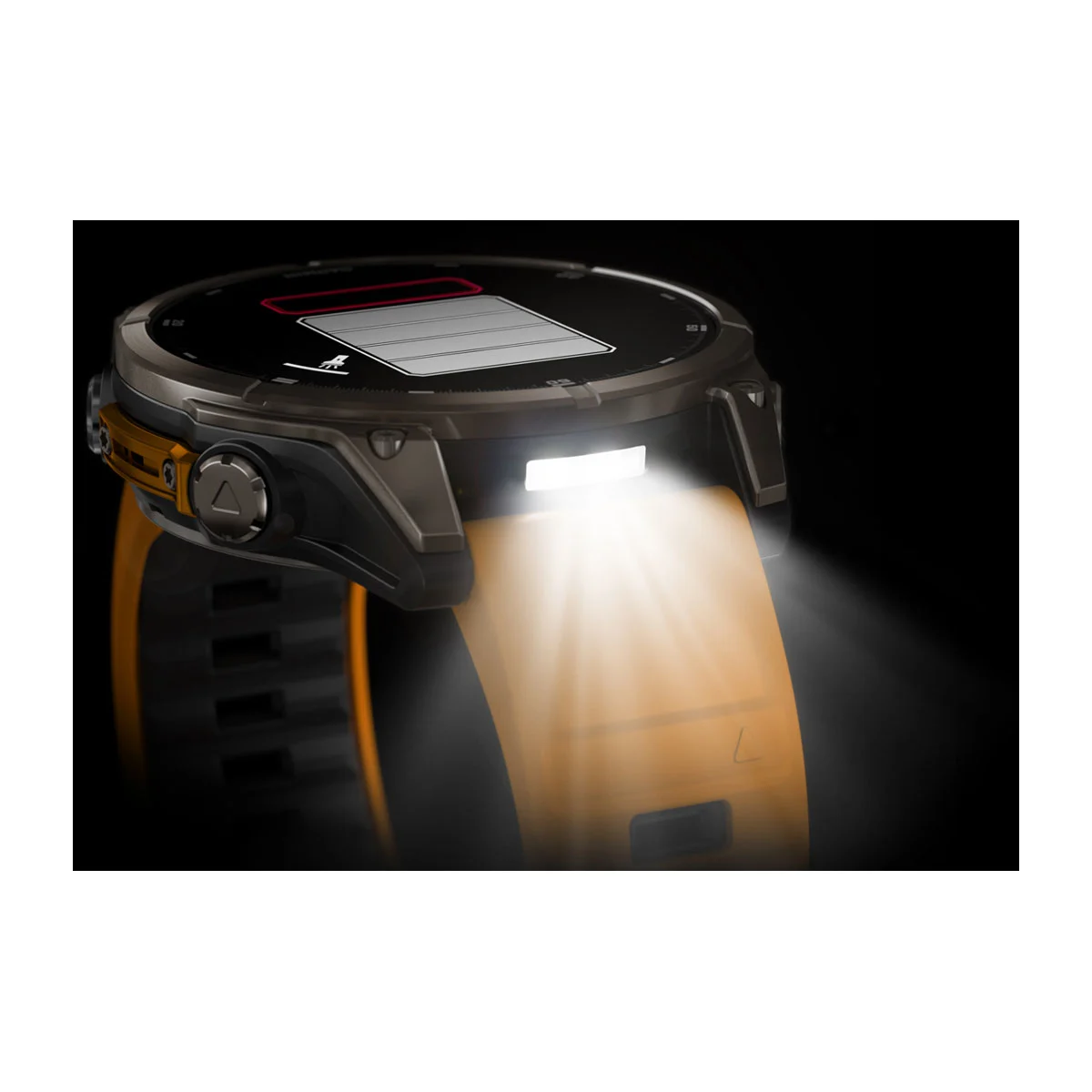 fēnix® 8 – 47 mm, AMOLED Sapphire, Titanium with Spark Orange/Graphite Silicone Band