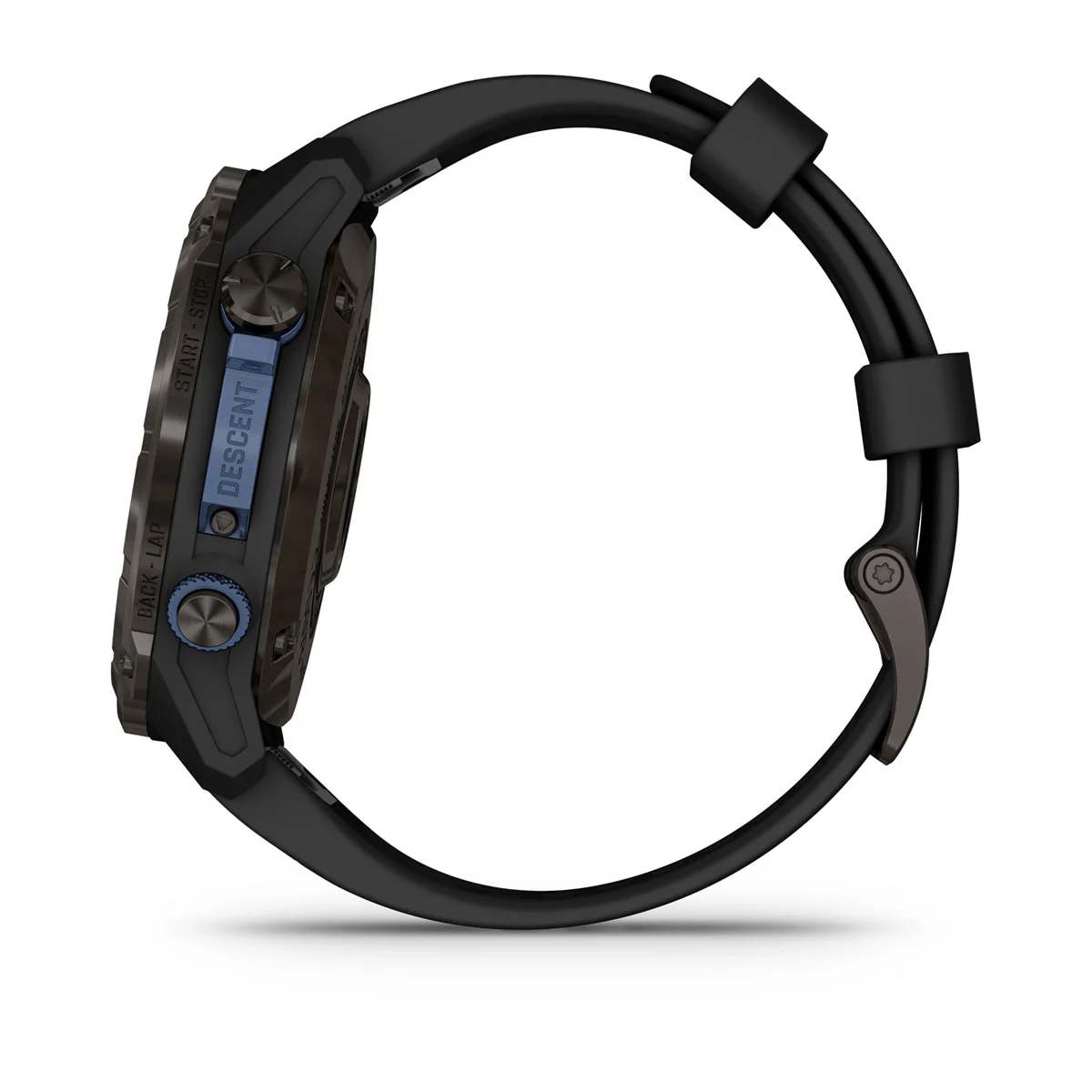 Descent™ Mk3i – 51 mm Carbon Gray DLC Titanium with Black Silicone Band and Descent T2 Transceiver