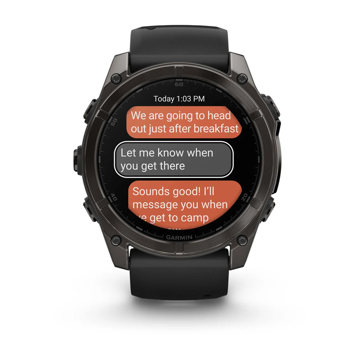 fēnix® 8 – 51 mm, AMOLED Sapphire, Carbon Gray DLC Titanium with Black/Pebble Gray Silicone Band