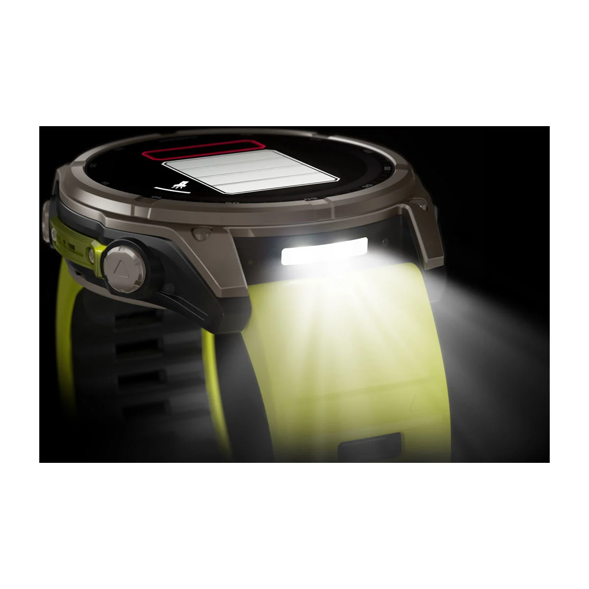 fēnix® 8 – 51 mm, Solar Sapphire, Titanium with Amp Yellow/Graphite Silicone Band