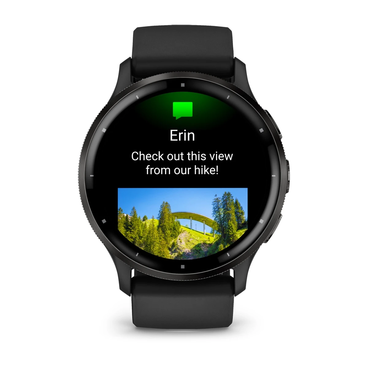 Venu® 3 Slate Stainless Steel Bezel with Black Case and Silicone Band