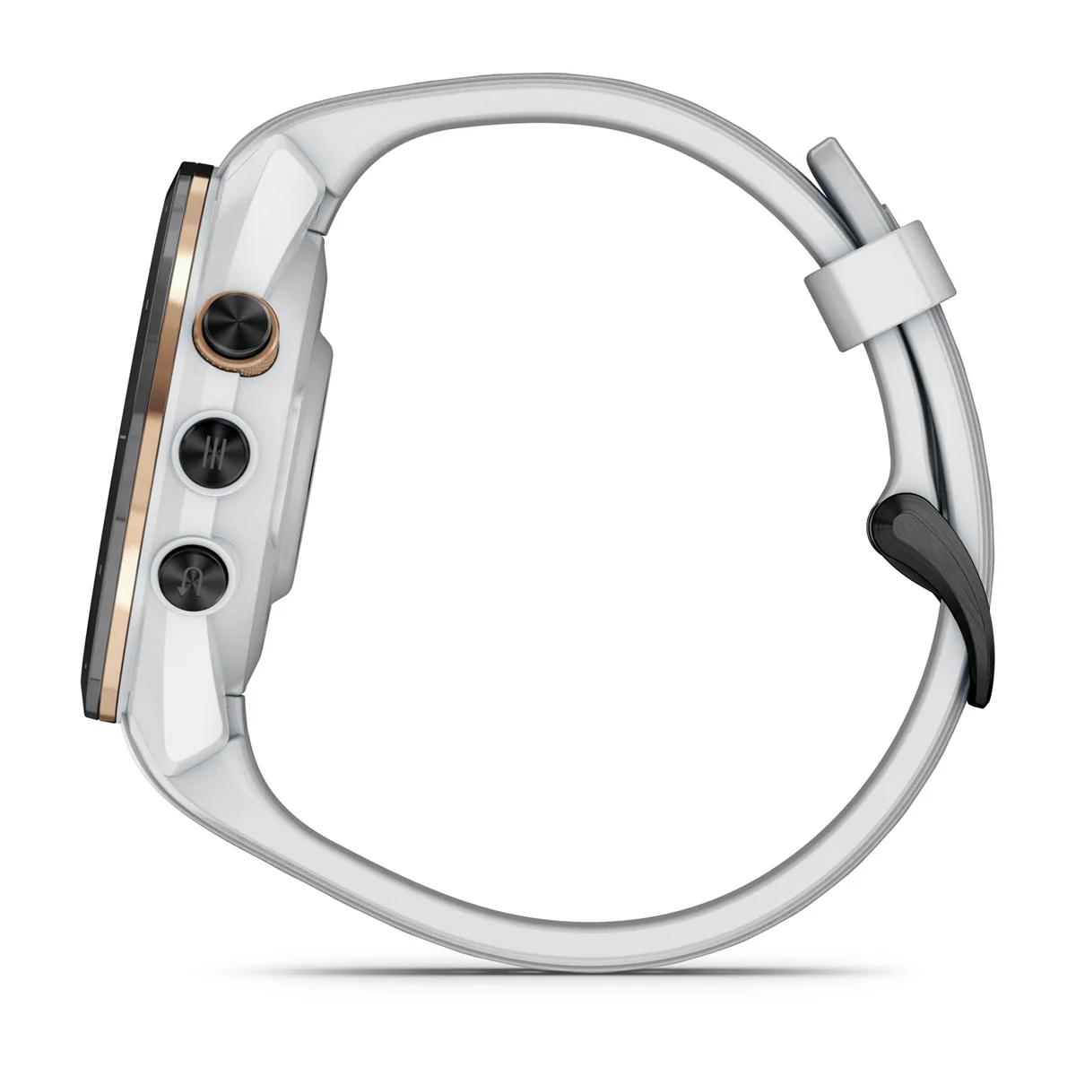 Approach® S70 - 42 mm Black/Peach Ceramic Bezel with White Silicone Band