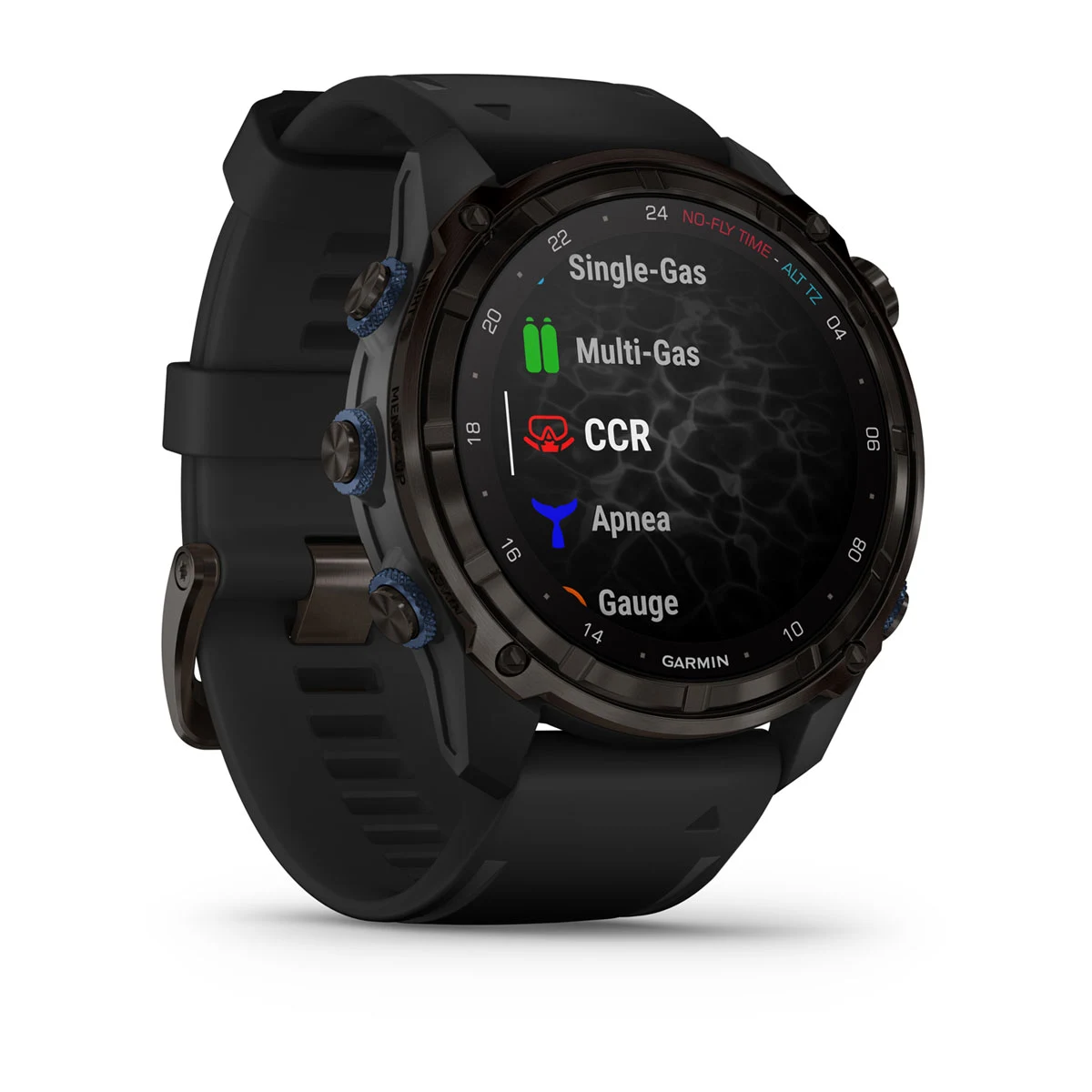 Descent™ Mk3i – 51 mm Carbon Gray DLC Titanium with Black Silicone Band and Descent T2 Transceiver