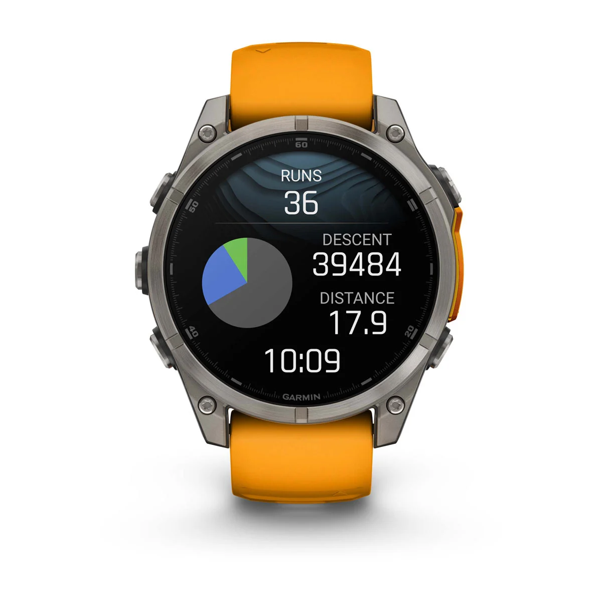 fēnix® 8 – 47 mm, AMOLED Sapphire, Titanium with Spark Orange/Graphite Silicone Band