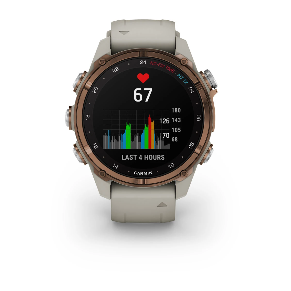 Descent™ Mk3i – 43 mm Bronze PVD Titanium with French Gray Silicone Band and Descent T2 Transceiver