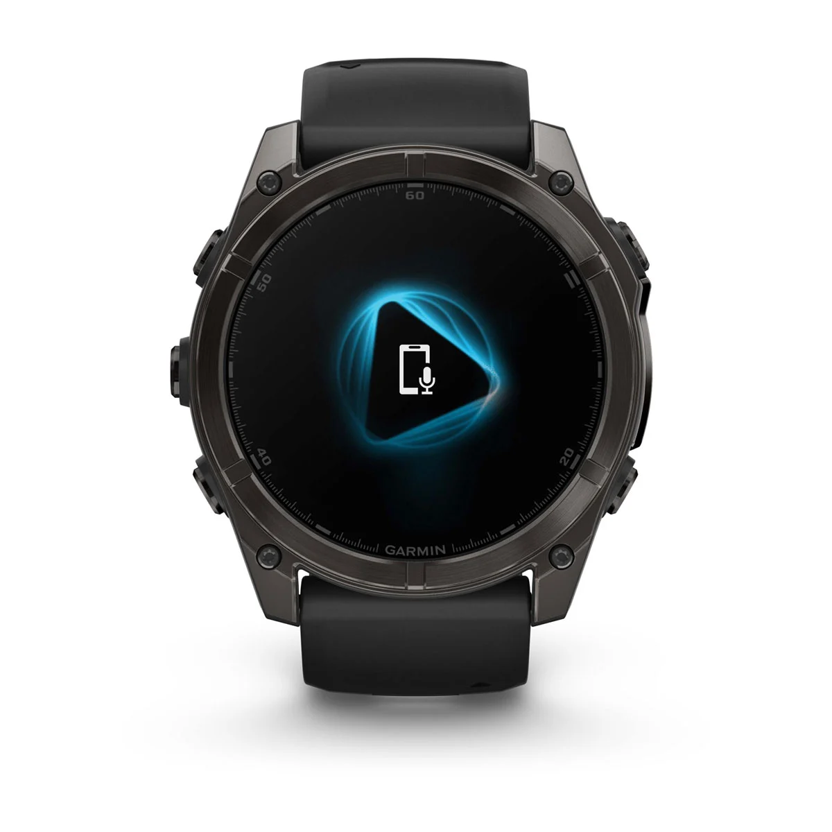 fēnix® 8 – 51 mm, AMOLED Sapphire, Carbon Gray DLC Titanium with Black/Pebble Gray Silicone Band