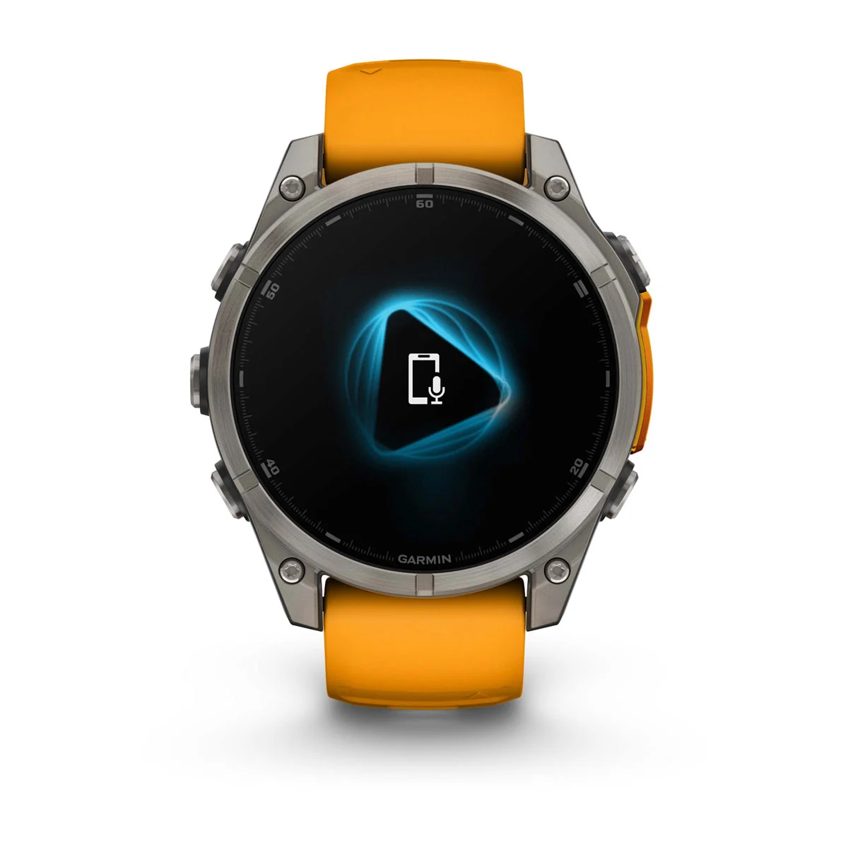 fēnix® 8 – 47 mm, AMOLED Sapphire, Titanium with Spark Orange/Graphite Silicone Band