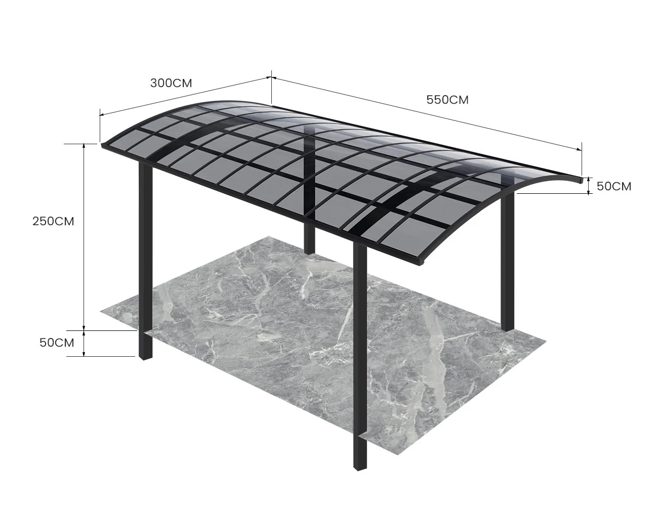 Carport 5.5m x 3m x 3m (for CS19011-6 only)