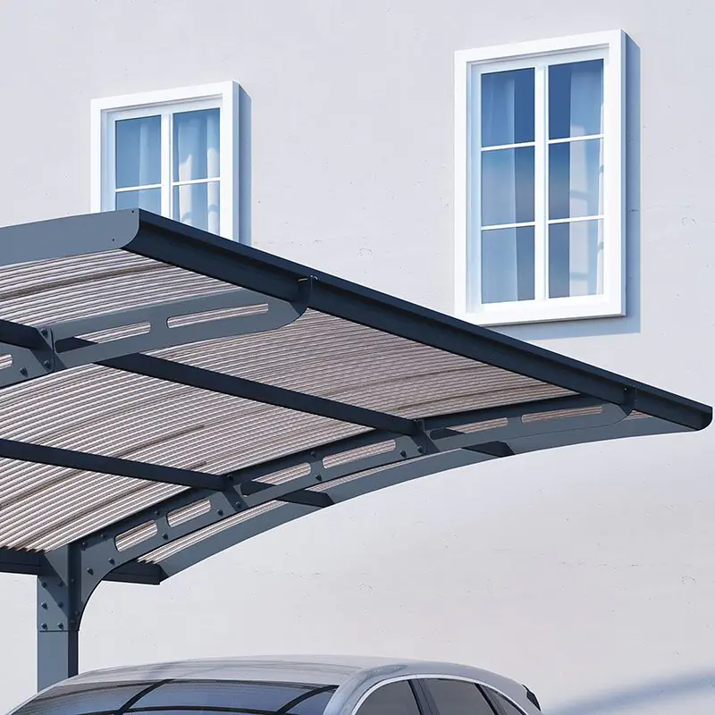 16x10 Palram Canopia Arizona Wave 5000 Grey Metal Carport