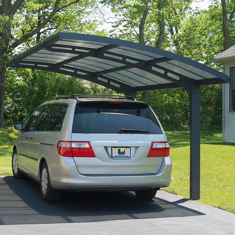 16x10 Palram Canopia Arizona Wave 5000 Grey Metal Carport