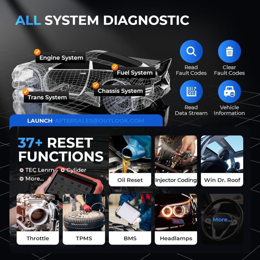 LAUNCH X431 V+ 5.0 Scan Tool with 2025 CANFD Connector, 37 Reset & OE-Level Diagnostics 1