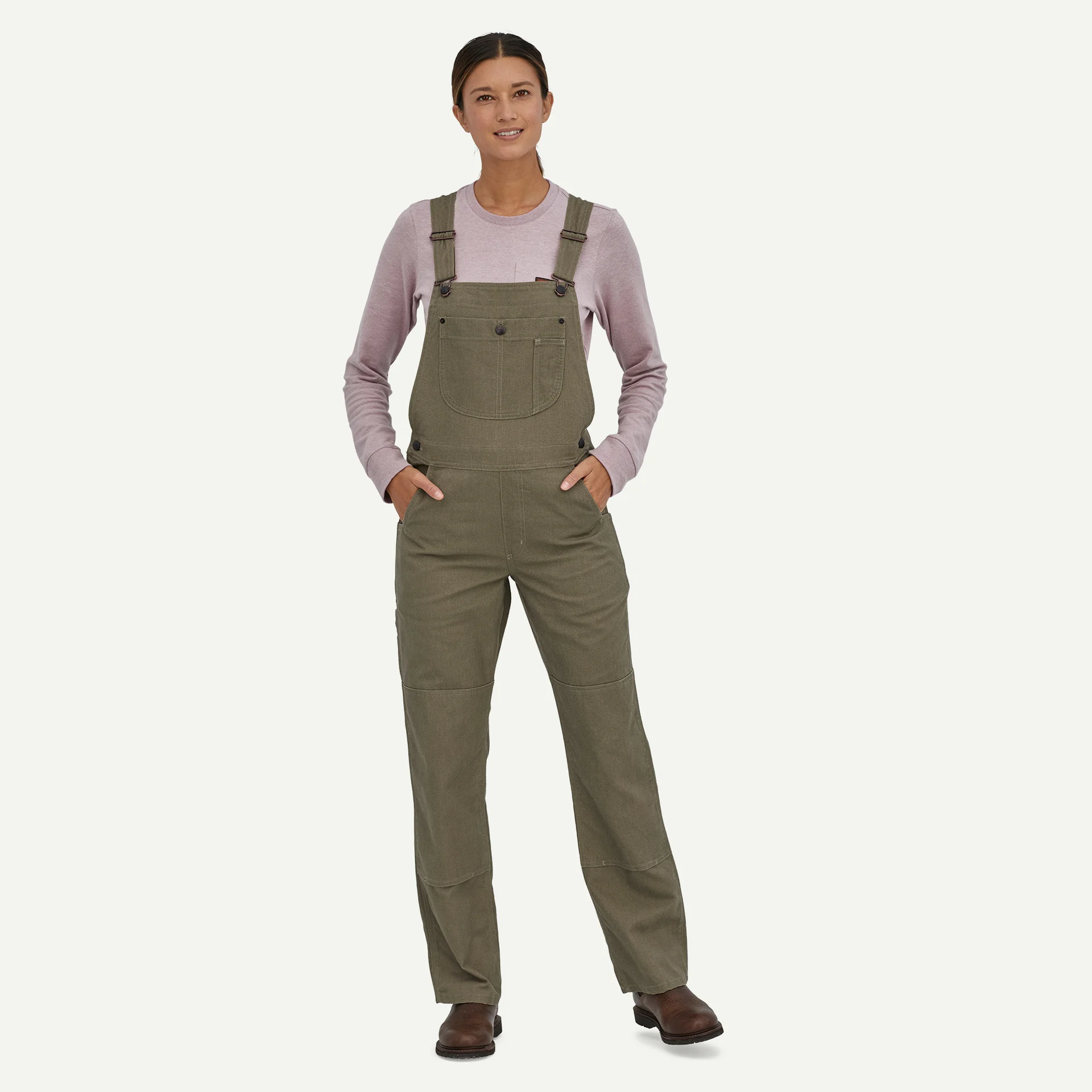 Women's All Seasons Hemp Canvas Bib Overalls - Long