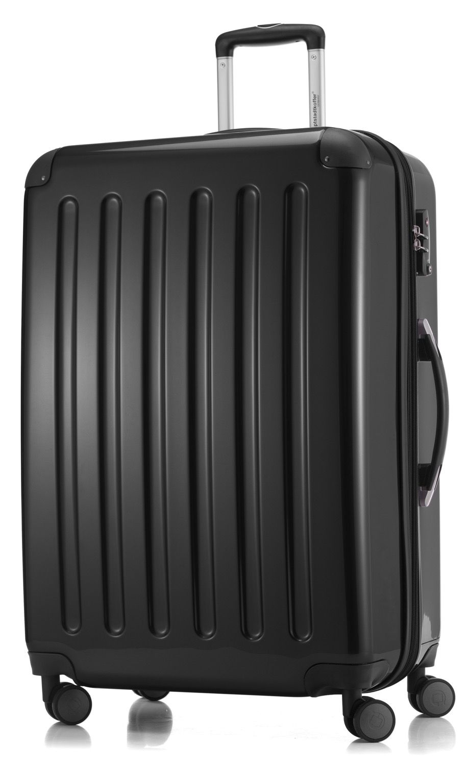 Alex - suitcase hard shell dark blue glossy, TSA, 65 cm, 74 liters