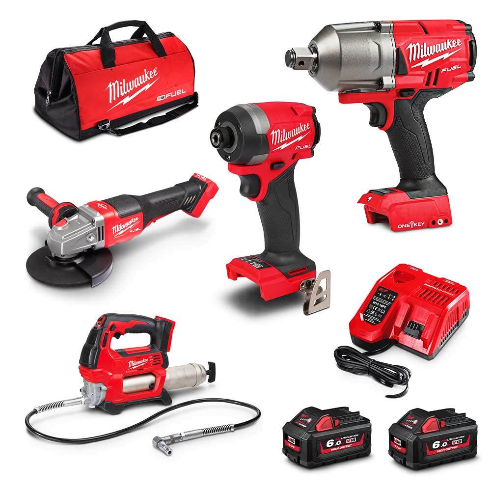 MILWAUKEE 18V FUEL™4 Piece 2 x 6.0Ah Combo Kit M18FPP4K3602B