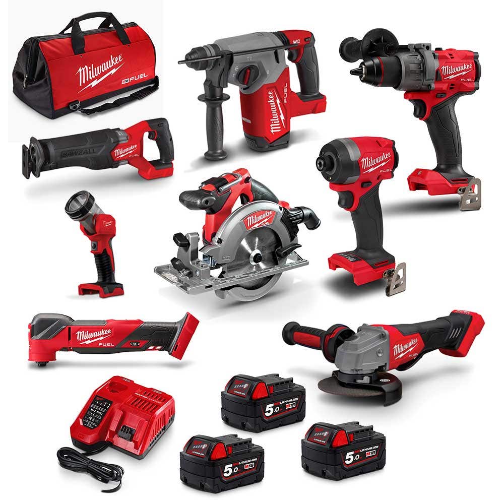 MILWAUKEE 18V FUEL™8 Piece 3 x 5.0Ah Combo Kit M18FPP8A3503B