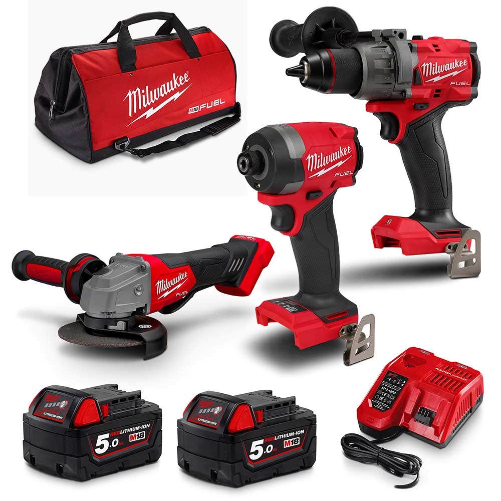 MILWAUKEE 18V FUEL™3 Piece 2 x 5.0Ah Combo Kit M18FPP3A3502B