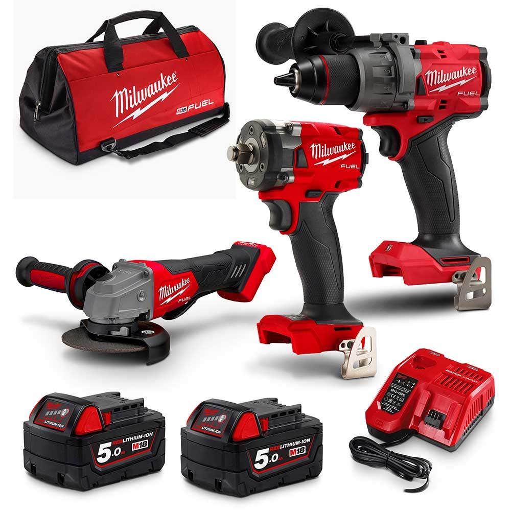 MILWAUKEE 18V FUEL™3 Piece 2 x 5.0Ah Combo Kit M18FPP3B3502B