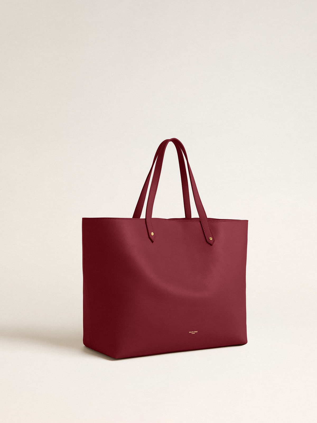 Burgundy Pasadena Bag in smooth leather with gold logo| Golden Goose