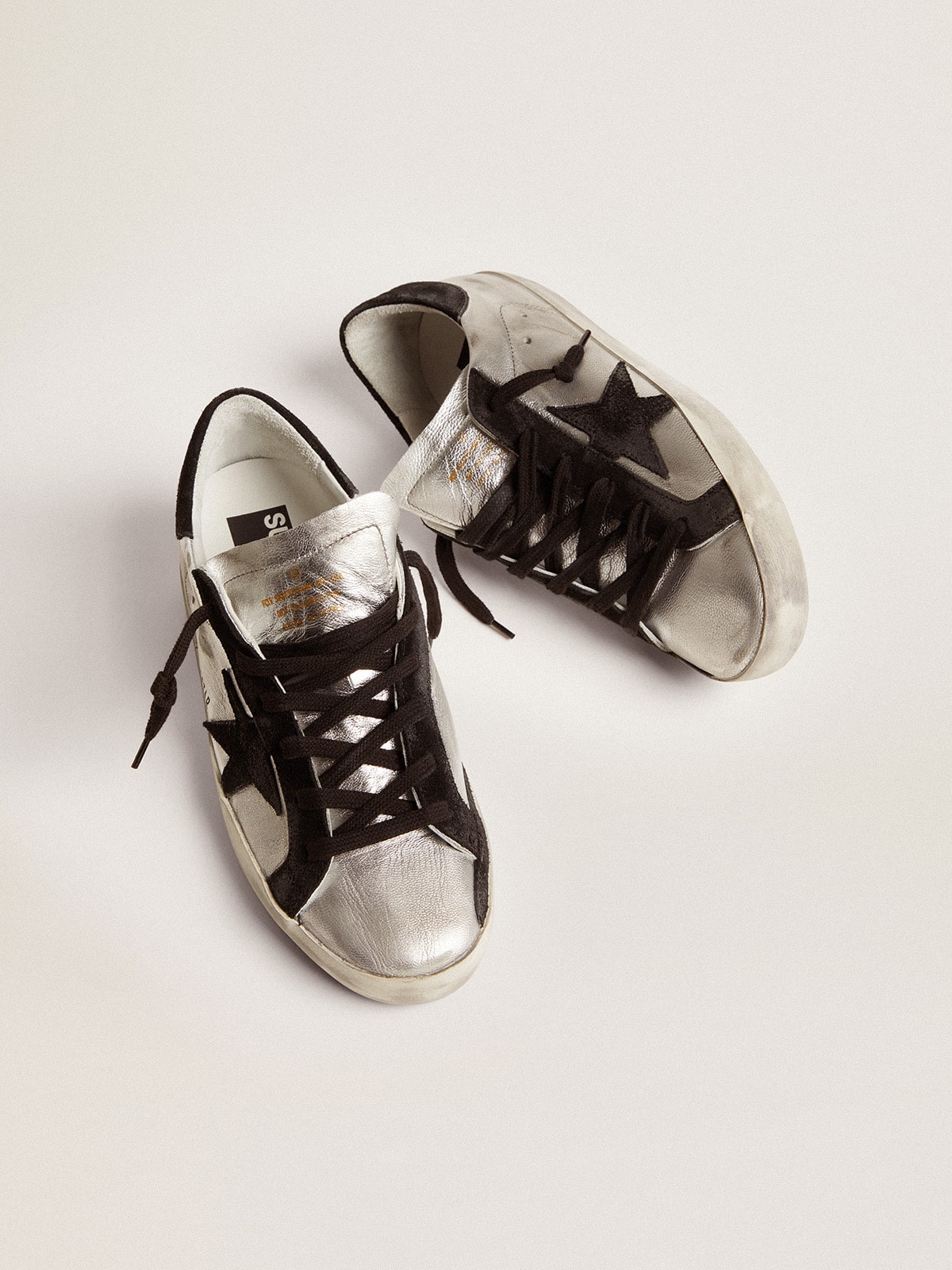 Women's Super-Star sneakers in silver leather| Golden Goose