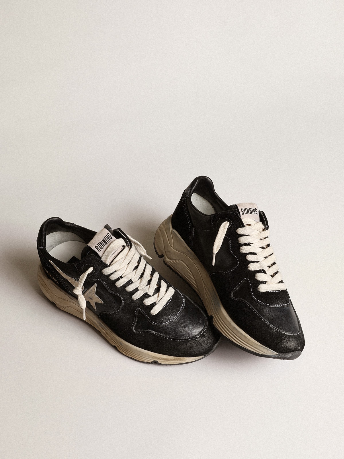 Women's Running Sole in black nappa and suede| Golden Goose