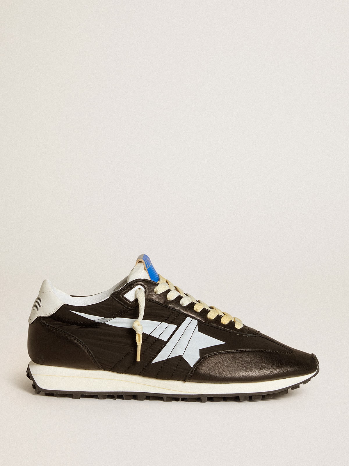 Men's Marathon with black nylon upper and white star| Golden Goose