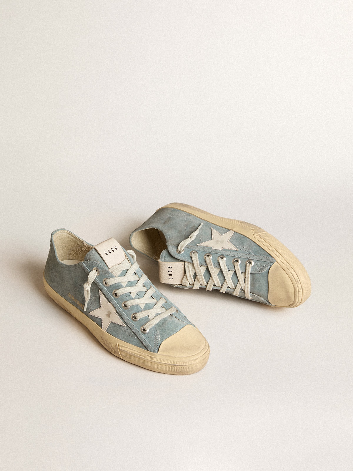 V-Star in silver-blue suede with white leather star| Golden Goose