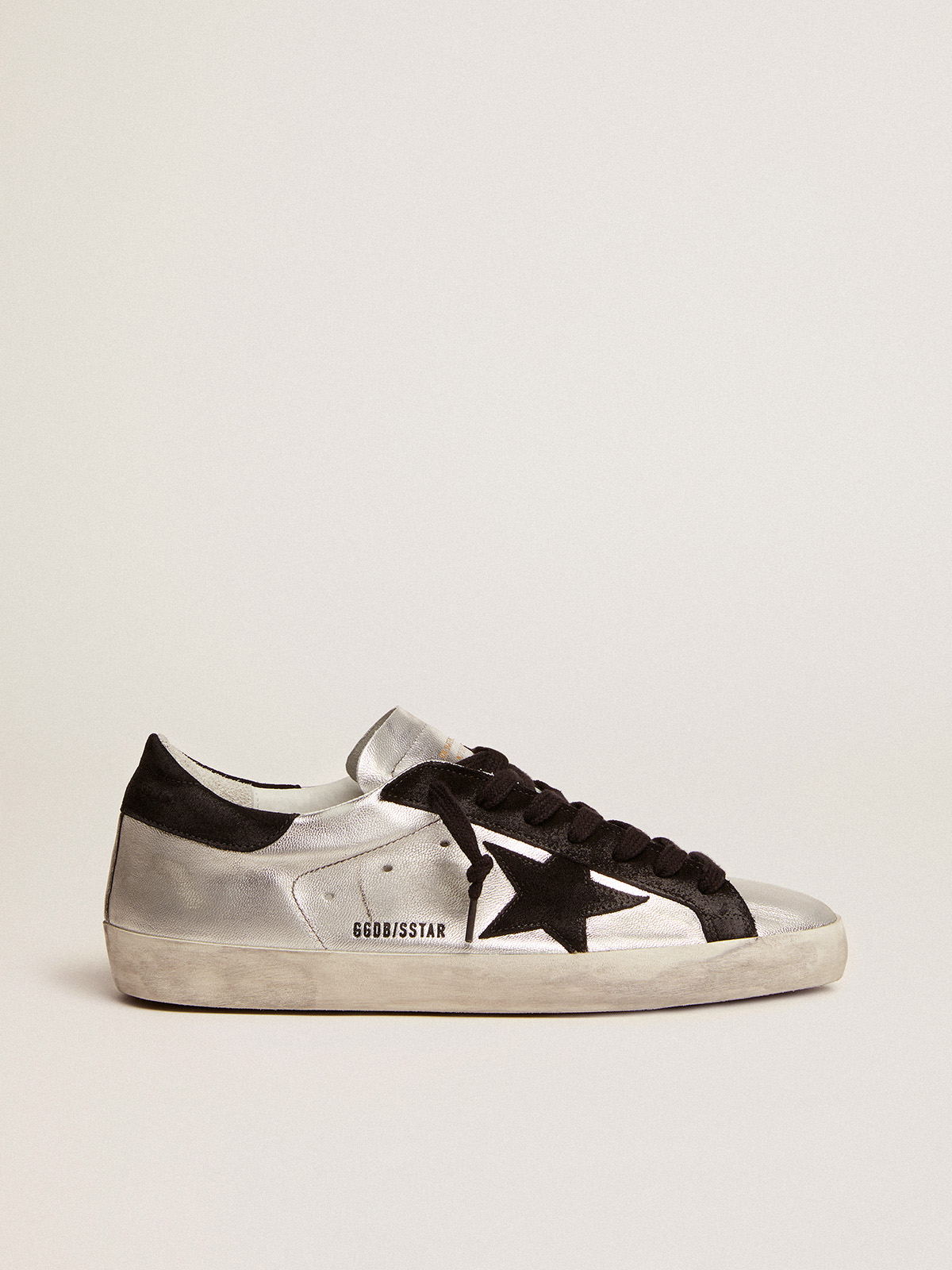 Men's Super-Star in silver leather| Golden Goose