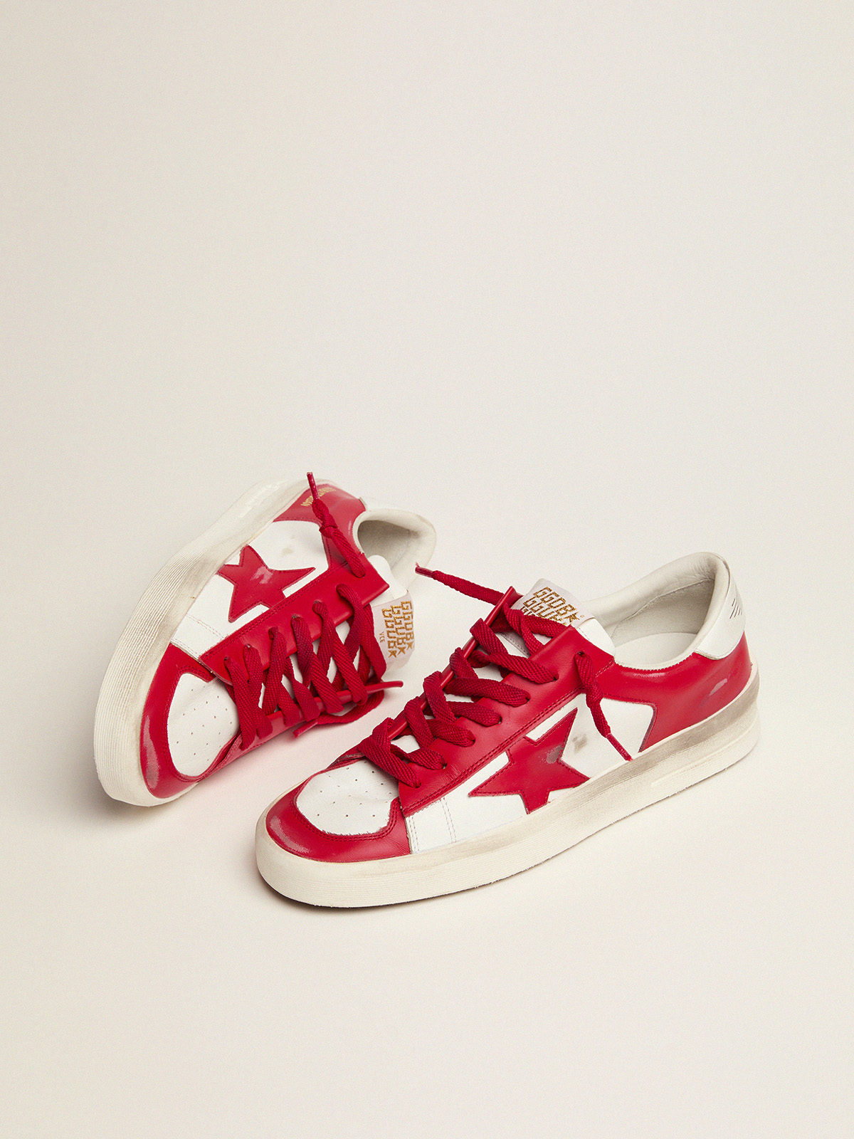 Men's Stardan in white and red leather| Golden Goose