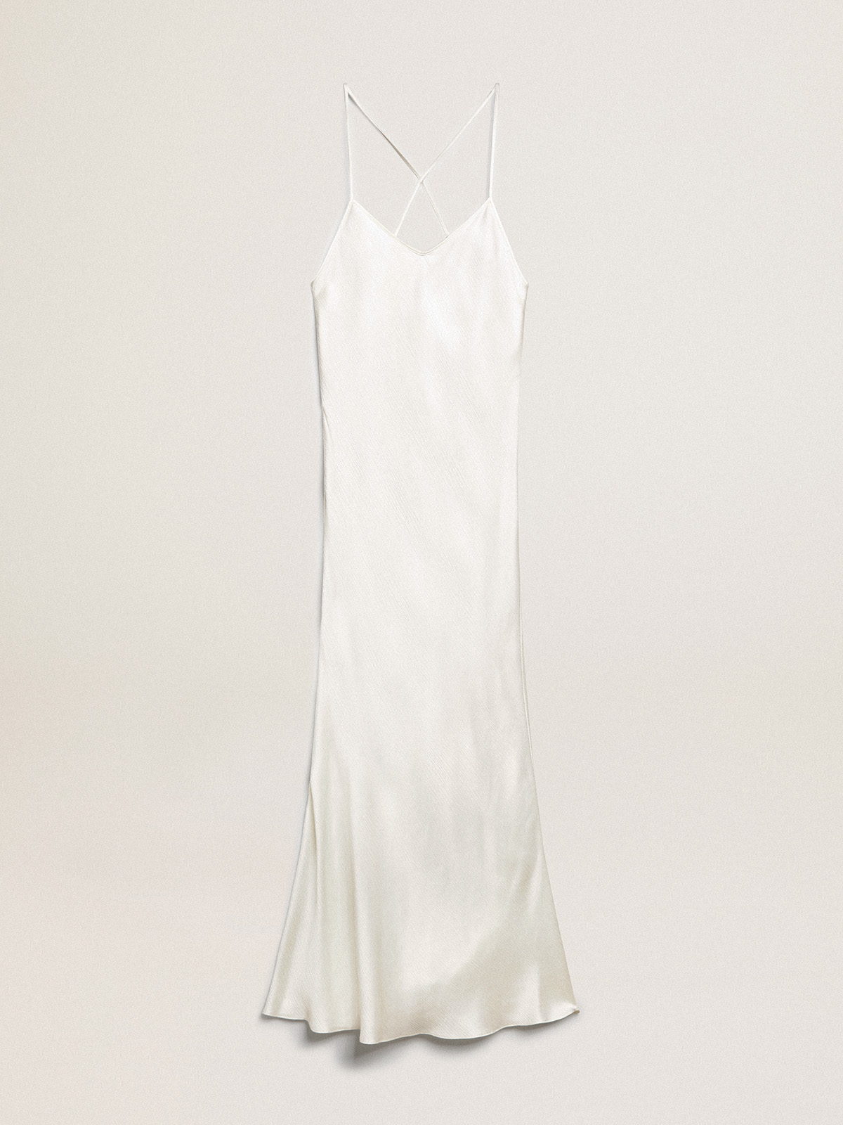 Parchment-colored slip dress| Golden Goose
