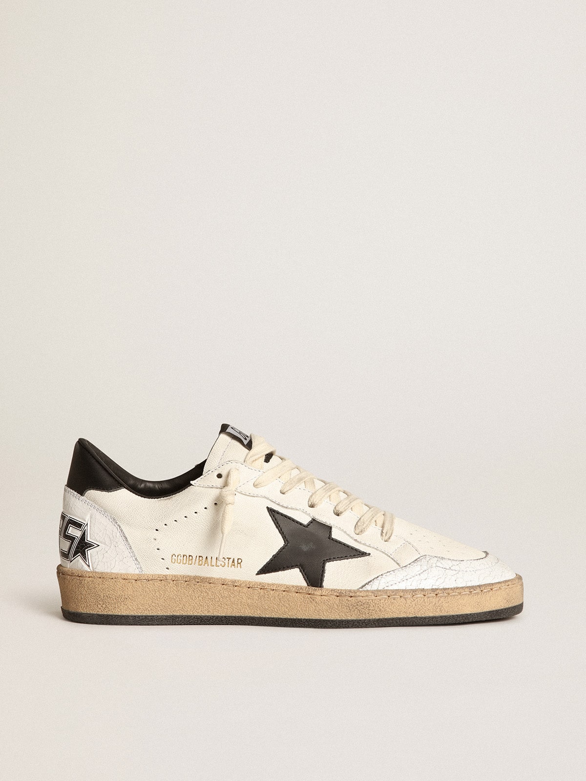 Men's Ball Star in white nappa with black star| Golden Goose