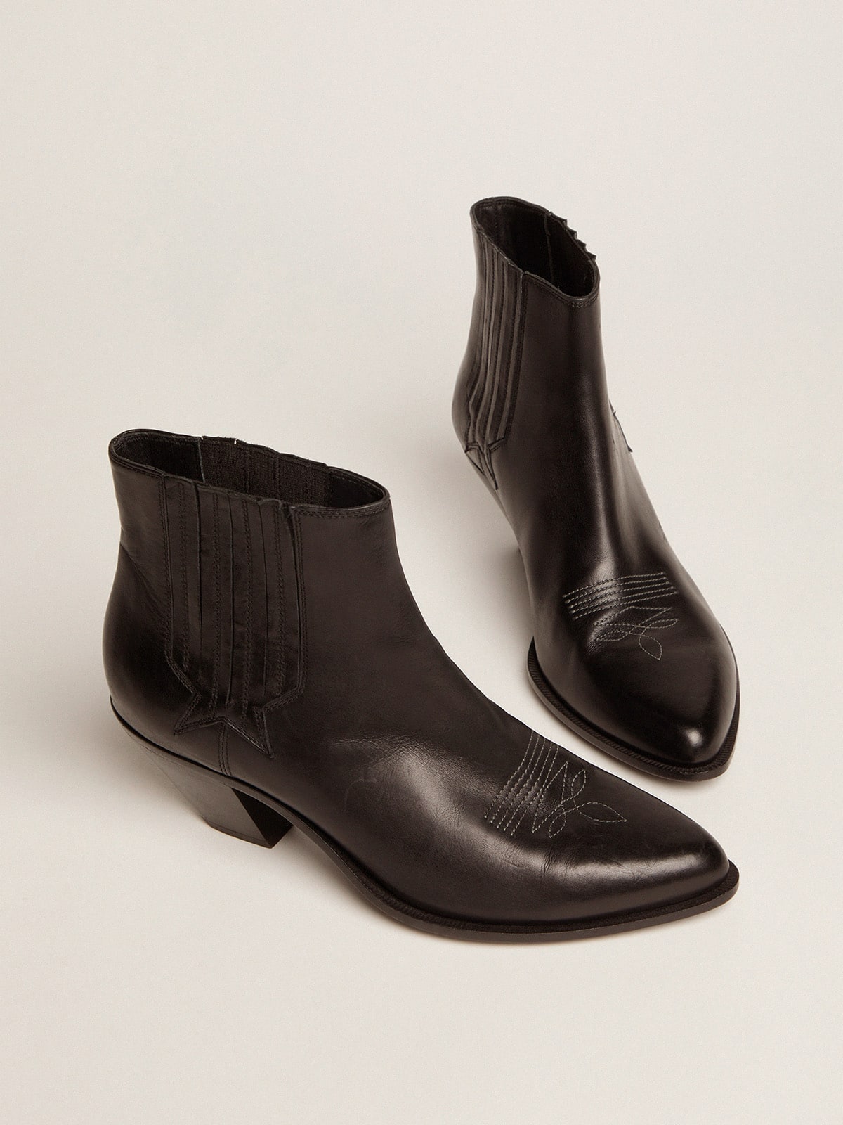 Women's Sunset boots in black leather| Golden Goose