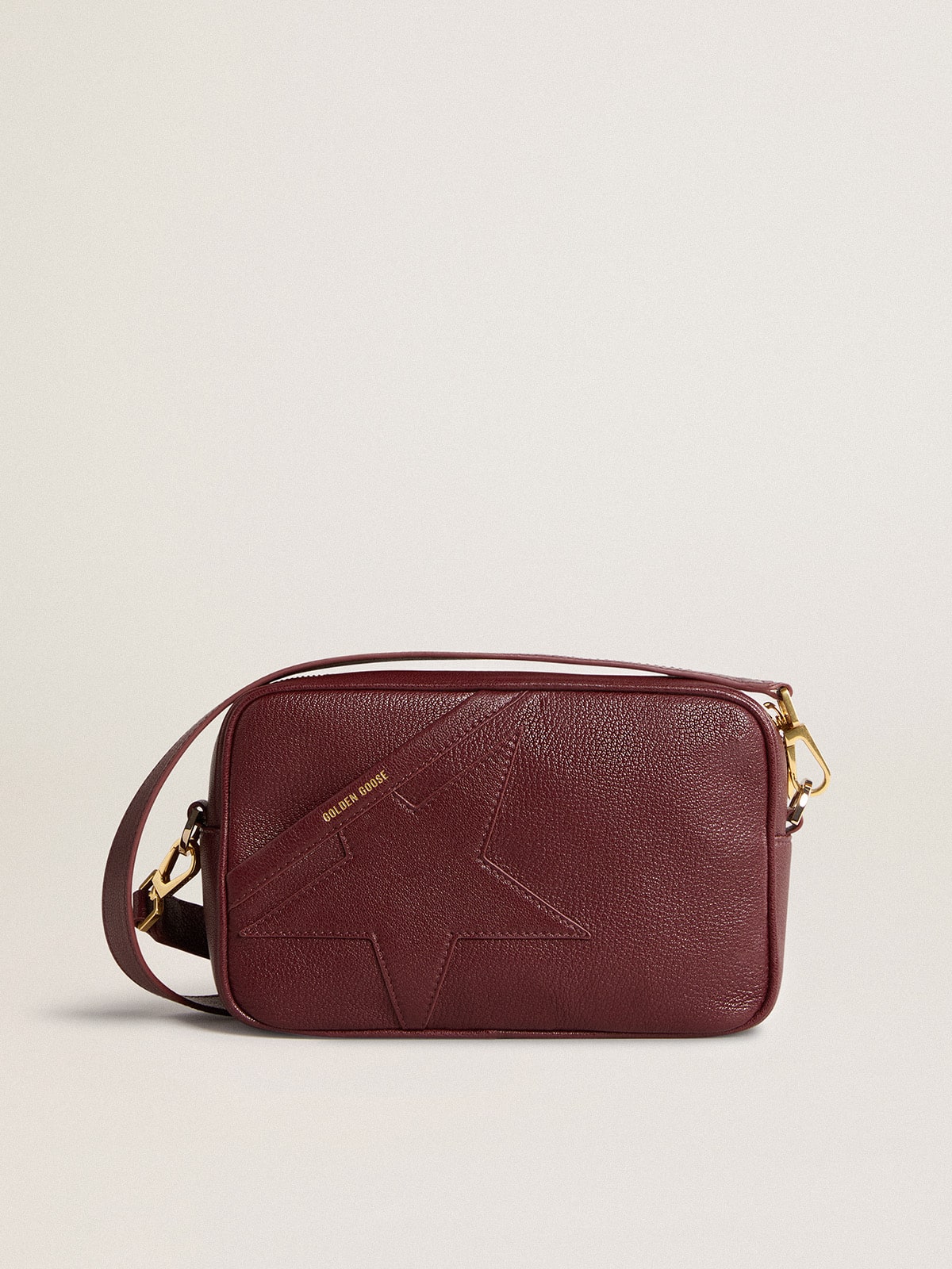 Star Bag in wine-red leather with tone-on-tone star| Golden Goose