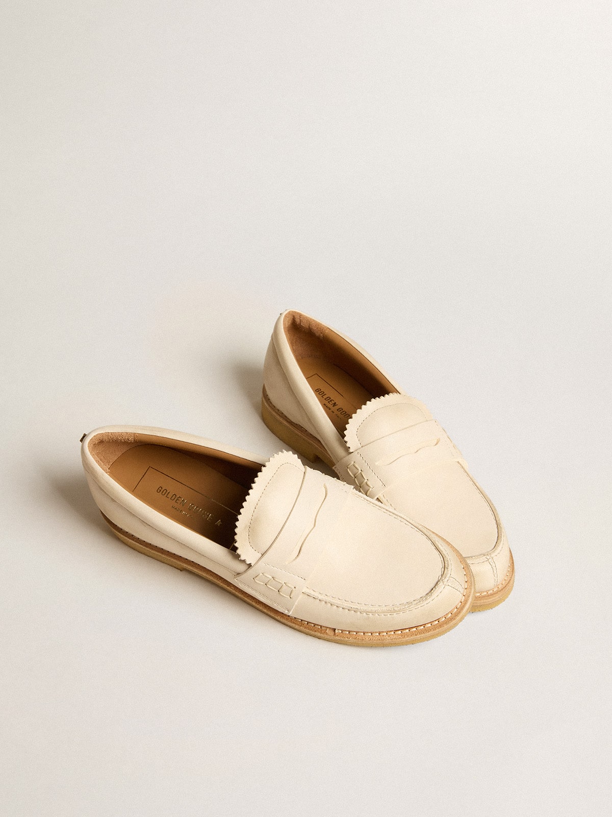 Jerry loafer in butter-white leather| Golden Goose